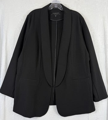 Marc New York Jacket 1X Womens Blazer Black Open Front Andrew Plus Size