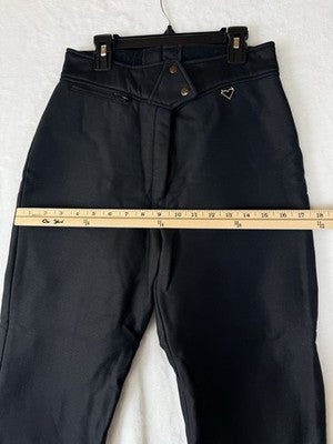 Obermeyer Ski Pants Women 10 Vintage High Waist Black Wool Blend Snow