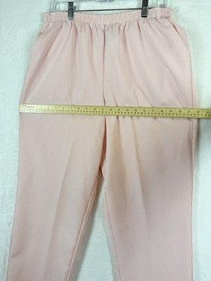 Blair Women’s Clothing Jacket Pants Large Petite Pink Seersucker Outfit Lot Set