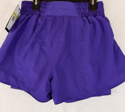 Nike One Womens Dri-FIT High-Waisted 3" 2-in-1 Shorts Medium Purple Lined New