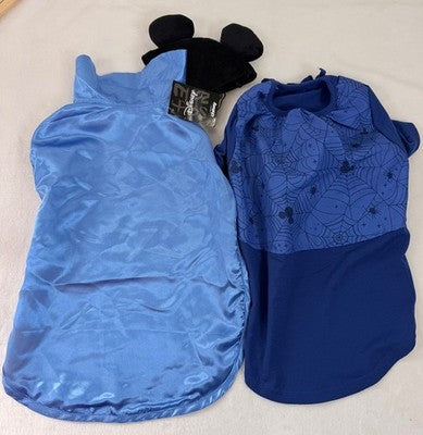 Mickey Mouse Dog Costume Large Vampire Ears Hat Cape Shirt Disney New NWT