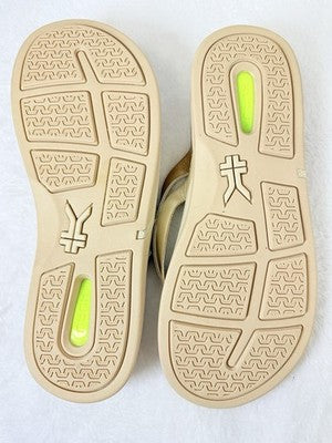 Kuru Womens Flip Flops 9 Kala Sieva Leather Sandals Plantar Fasciitis New