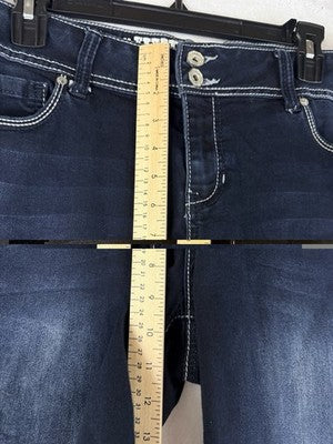 Hydraulic Jean Shorts 17 18 Womens Denim Embellished Dark Blue Lola Curvy