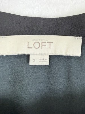 LOFT Top Small Long Sleeve Green Lace Sleeve Blouse Womens