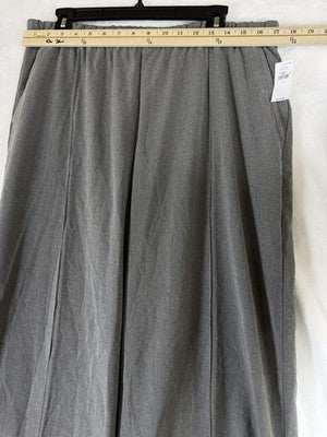 Gap Wide Leg Pants Womens Large Gray Seamed Pull On Brushed Twill New NWT