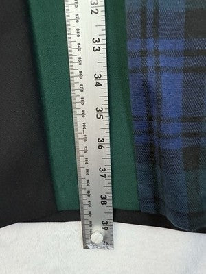 Connected Apparel Dress 8 Black Green Tartan Plaid Pencil Sheath Short Sleeve