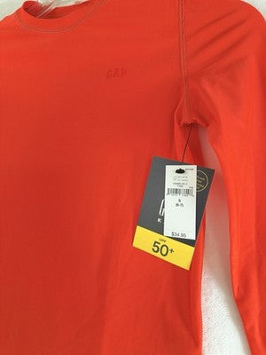 Gap Kids Rash Guard Long Sleeve Boys Small 6-7 Orange Swim UPF 50+ New NWT