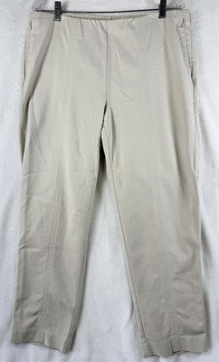 J Jill Essential Cotton Stretch Pants 16 Tan Beige Pull On Pockets Womens