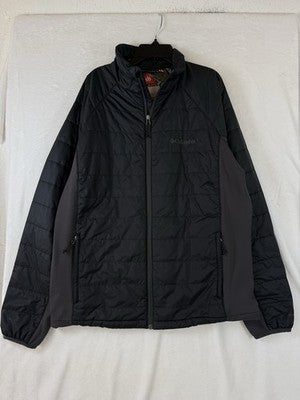 Columbia Jacket Men Medium Omni Heat Black Puffer Fill Zip Lightweight