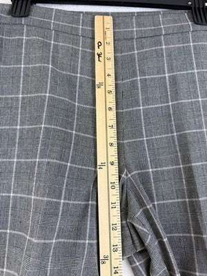 DKNY Dress Pants Womens 12 Gray Plaid High Rise Side Zip