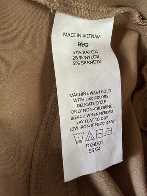 Quince Ultra Stretch Ponte Straight Leg Pant Large Pecan Brown Pull On Womens