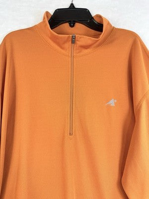 Eastern Mountain Sports 1/2 Zip Shirt XL Techwick Orange Mock Long Sleeve Mens
