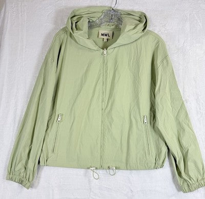 Madewell Jacket Small Women Hiking Crop Lightweight Light Green Hooded New NWT