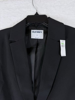 Old Navy Blazer Women Medium Black Jacket Classic Stretch New NWT