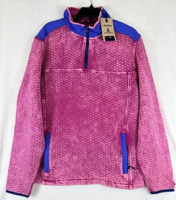 Chubbies Large Pullover 1/4 Zip Shirt Let Me Pink Quilted Sweatshirt New NWT