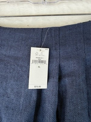 Banana Republic Linen Blend Shorts 18 Skort Blue Herringbone New NWT