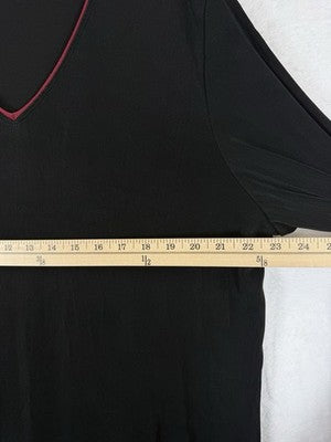 Citiknits 1X Dress Maxi Long Sleeve Black Red Trim Plus Size Womens