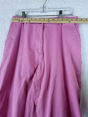 LL Bean Chino Pants Womens 12 Pink High Rise 100% Cotton Vintage