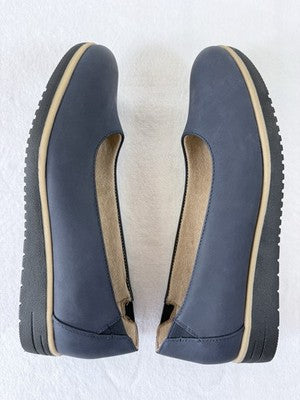 Soul Naturalizer Idea Ballet Flat Women 7.5 Indigo Leather Slip On Almond Toe