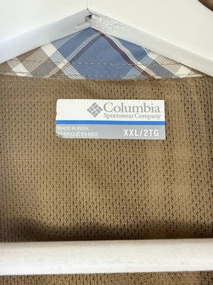 Columbia Shirt Mens 2XL Omniwick Lightweight Long Sleeve Plaid Fishing Button Up
