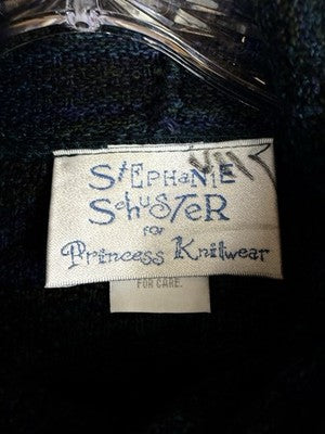 Stephanie Schuster Princess Knitwear Sweater 1X Blue Lagenlook 90s Cowl Women