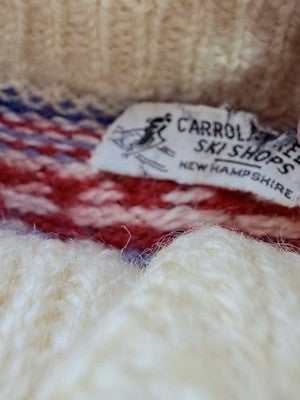Carroll Reed Wool Cardigan Small Womens Vintage Fair Isle 70s 80s