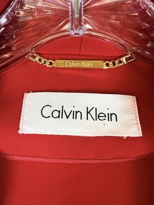 Calvin Klein Open Front Blazer 18 Womens Red Shawl Collar Jacket