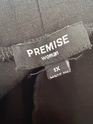 Premise Studio Pants 1X Black Slim Leg Stretch Womens