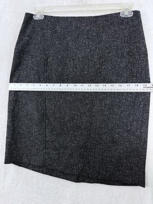 The Limited Pencil Skirt 10 Women Charcoal Gray Lined Rear Zip