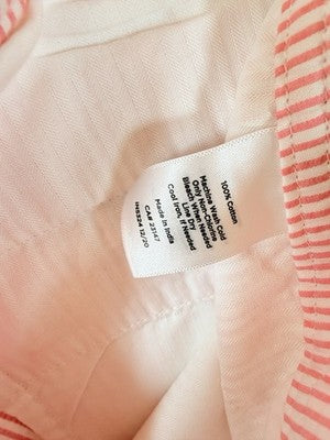 Talbots Perfect Shorts 6 Seersucker Pink White Striped 10” 100% Cotton Womens