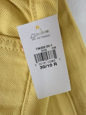 Gap Baggy Mid Rise Jeans 30 10 Womens Yellow Ultrasoft Denim New NWT