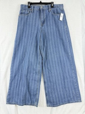 Gap Baggy Mid Rise Jeans 8 Short 29 Womens Blue Wide Leg Ultrasoft Denim New NWT