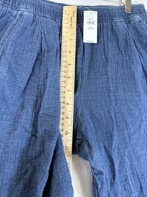 Gap Cotton Gauze Easy Barrel Pants Small Petite Womens Blue Pull On Summer New
