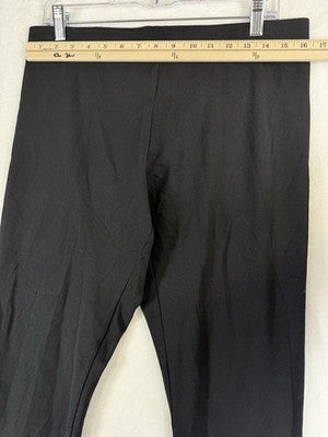 LL Bean Perfect Fit Pants Large Womens Black Knit Pull On