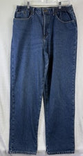LL Bean Double l Flannel Lined Jeans Womens 16 Tall Blue Original Fit Relaxed