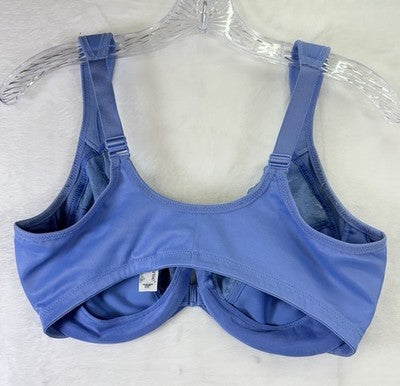 Glamorise Wonderwire Bra 38DD Blue Front Closure Full Coverage 1245 Underwire