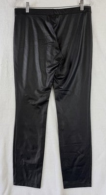Clara Sun Woo Large Pants Black Faux Leather Pull On Womens
