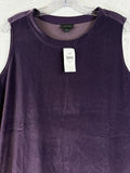 J Jill XL Top Sleeveless Purple Velour Velvet Womens New NWT