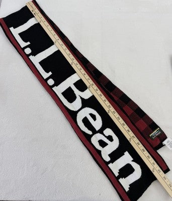 LL Bean Signature Buffalo Plaid Winter Scarf Unisex Reversible Warm!