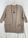 Express XS Cardigan Sweater Tan Beige Open Front Short Dolman Sleeve Womens