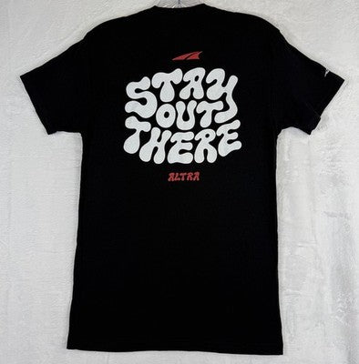 Altra Running T Shirt Mens XS Black Short Sleeve Stay Out There Crew Neck Tee