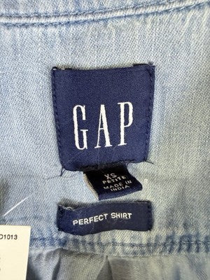 Gap Denim Shirt Womens XS Petite Blue Long Sleeve Button Up Top Cotton New NWT