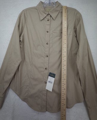 CC Filson Feather Cloth Shirt Small Womens Tan Button Up Long Sleeve Top New NWT