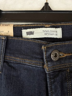 Levis 512 Perfectly Slimming Straight Jeans 12 31 Womens 31x30 Blue New NWT