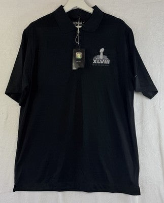 Nike Golf Super Bowl Polo Large Mens Seahawks Broncos Black Superbowl New NWT