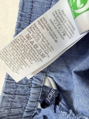 J Crew Chambray Pants 10 Womens Pull On 100% Cotton Blue Pull On Lightweight