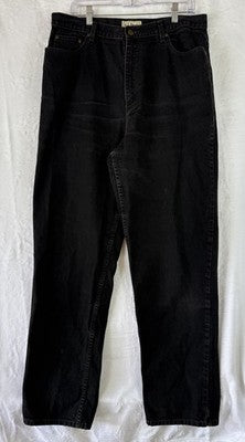 Vintage LL Bean Jeans 18 Tall Womens Black 90s High Rise Denim Cotton Hipster