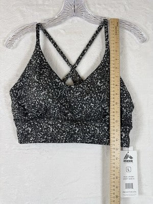 RBX Womens Sports Bra Large Gray Strappy Workout Top New NWT