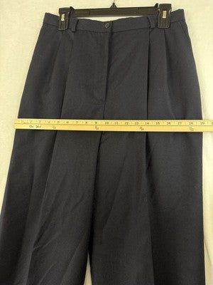 Vintage Talbots Dress Pants 12 Petite Navy Blue Lined 100% Wool Made In USA 12P