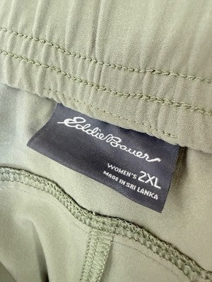 Eddie Bauer Womens Pants 2XL Departure Stretch Mid Rise Joggers Green Pull On